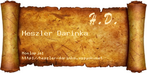 Heszler Darinka névjegykártya